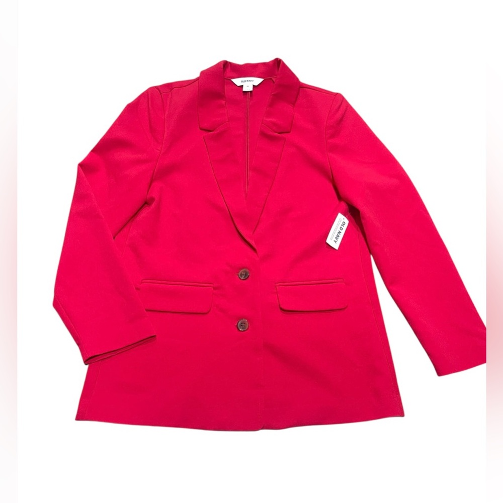 Old Navy Red Casual Blazer Women’s Size XS Oversized Relaxed Fit NWT